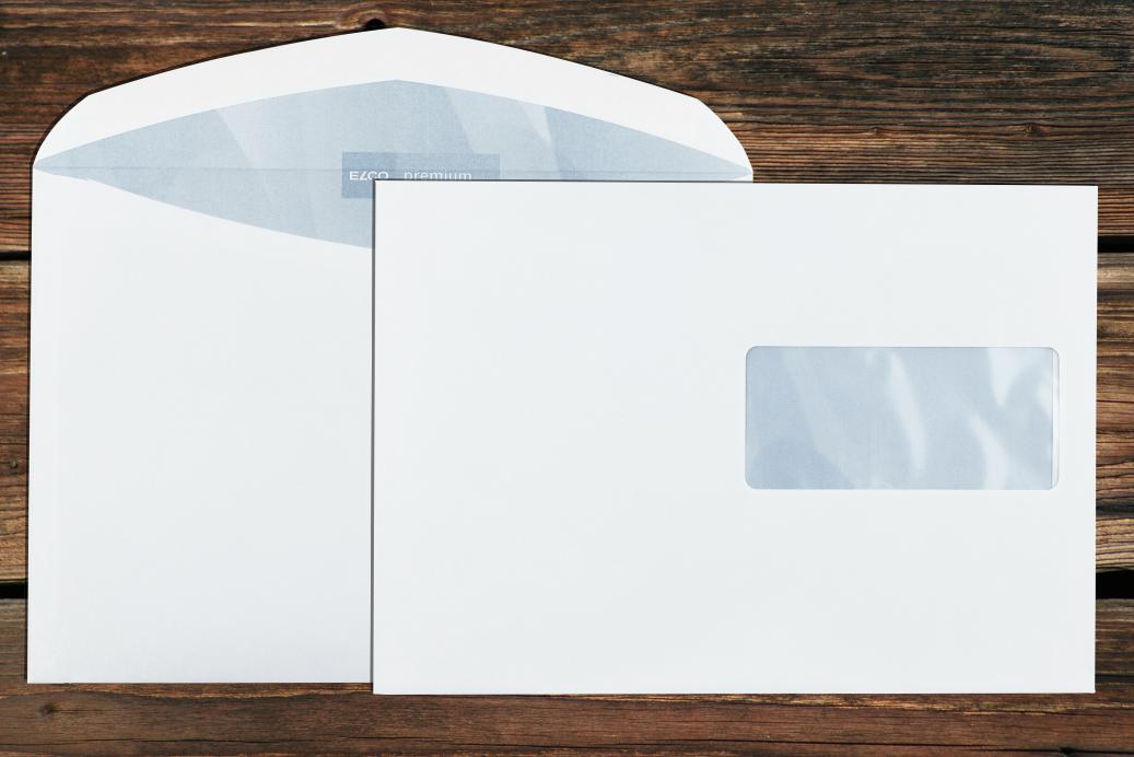 Kuvertierhüllen mit Fenster C5 162x229 mm Nassklebend Hochweiß 80 g/qm